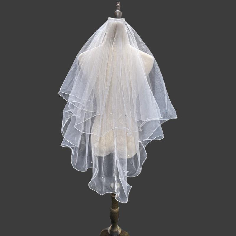 头饰订婚万圣节短款道具新娘超仙头纱服装蝴蝶拍照舞蹈复古盖头