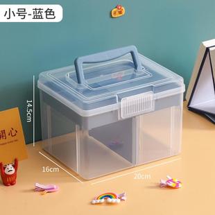 茶具桌面收纳盒便捷双层手提收纳箱透明多功能户外家用茶杯整理盒