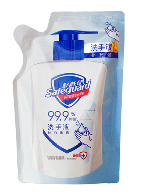 舒肤佳洗手液健康纯白清香型抑菌抗菌清洁柠檬芦荟补充装袋装200g