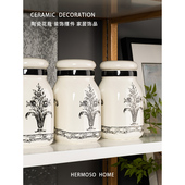 HERMOSO 西芙密封罐欧式 陶瓷储物罐密封罐收纳罐糖果罐零食陶罐