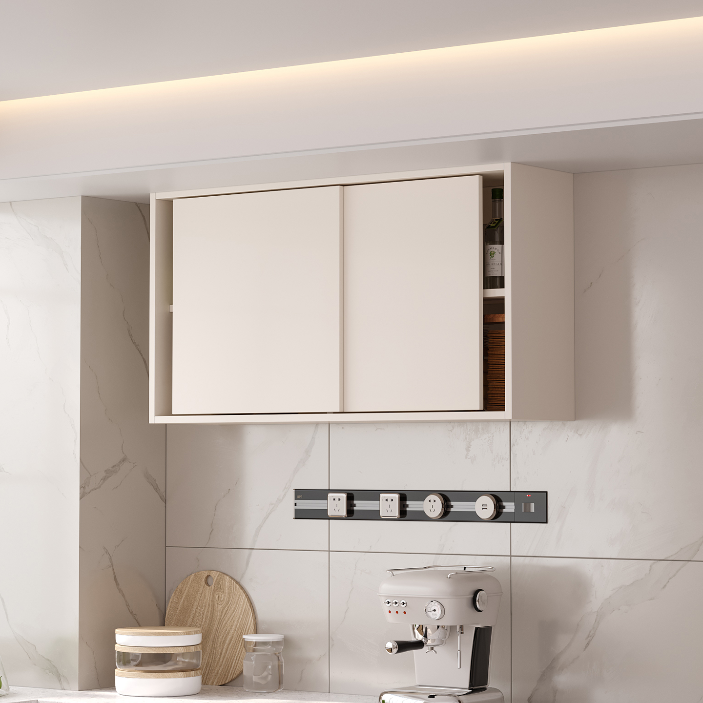 铝合金厨房吊柜阳台墙壁柜蜂窝铝厨房橱柜定制厨房吊柜厨房收纳柜