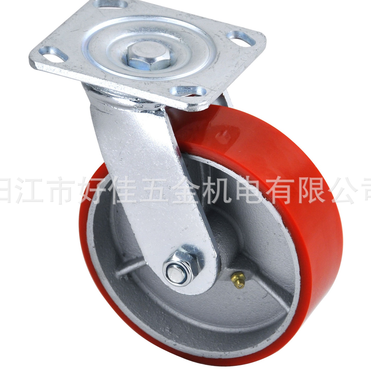 工厂直供6X2重型双轴承铸铁聚氨脂（PU）万向脚轮