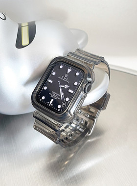 【回馈5折】一体式冰川彩色透明适用苹果iwatch1234567代手表带se