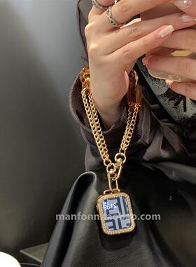 高级设计感玛瑙金属链适于applewatch89苹果10手表带iWatch765SE