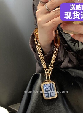 高级设计感玛瑙金属链适于applewatch89苹果10手表带iWatch765SE