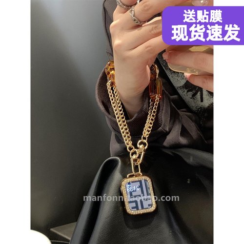 高级设计感玛瑙金属链条表带