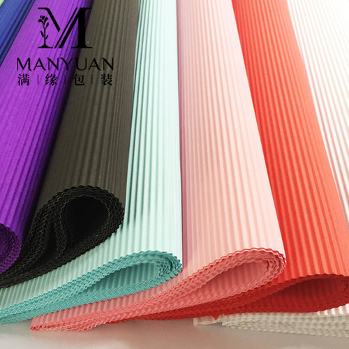 纯色瓦楞纸鲜花包装纸伸缩纸质