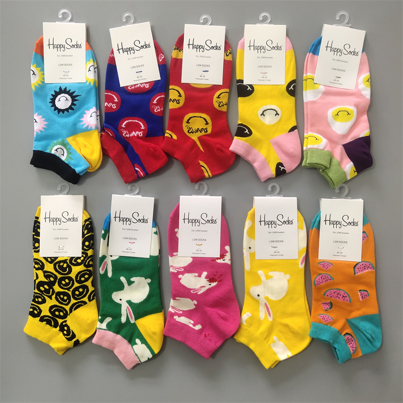 happysocks短袜时尚百搭女士船袜