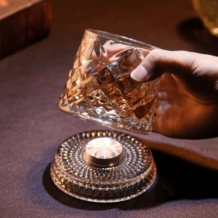麦卡伦古典水晶玻璃旋转威士忌酒杯家用创意转转杯子白兰地洋酒杯