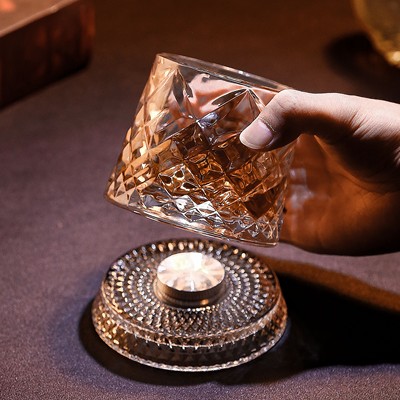 麦卡伦古典水晶玻璃旋转威士忌酒杯家用创意转转杯子白兰地洋酒杯