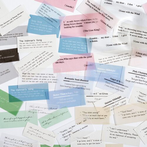 60pcs English Excerpt Material Paper Junk Journal Planner