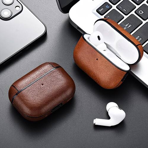 For Airpods Pro 3 Case Leather Business Earphone Case