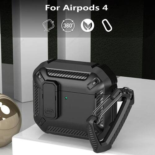 Security Lock Case For AirPods 4 4th Gen Cover TPU PC