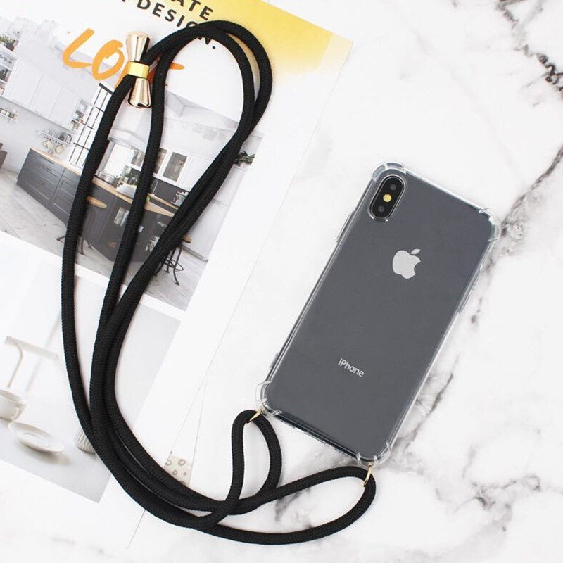 2022New Transparent Phone Case Crossbody Necklace Cord Lanya