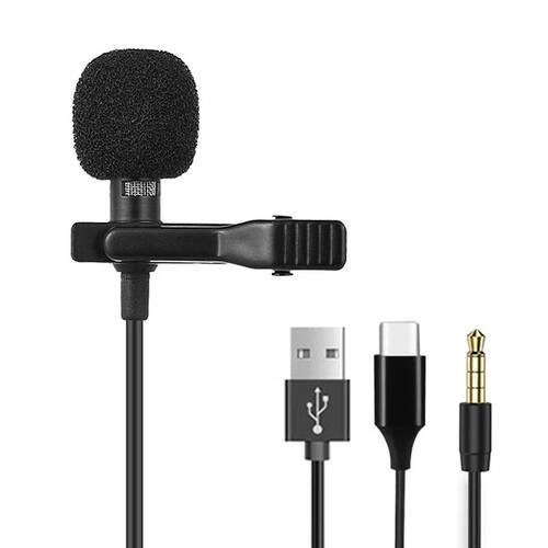3.5mm Mini Microphone For PC Laptops Type C Lapel Clip-on