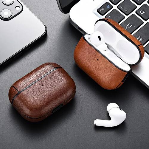 For Airpods Pro 2 Case Leather Business Earphone Case