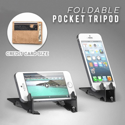 1Pc Explosive Foldable Rotating Card Pocket Tripod Plastic