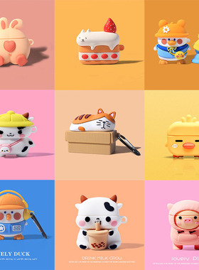 2022 For apple airpods pro Case 3D Cartoon Pig Cows Soft