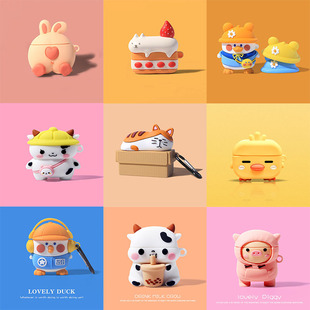 2022 apple For Case airpods pro Pig Soft Cows Cartoon