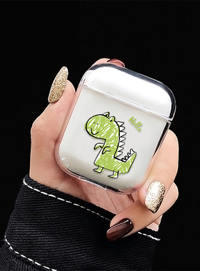 For AirPods Pro 2 1 3 Funda Green Dinosaur Pattern
