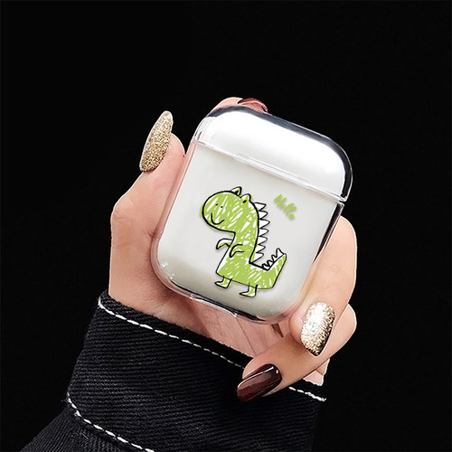 For AirPods Pro 2 1 3 Funda Green Dinosaur Pattern
