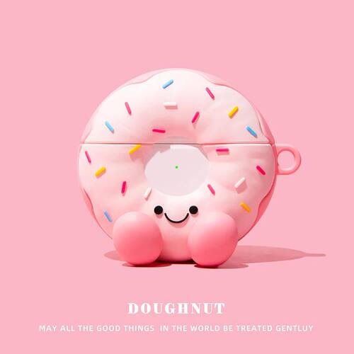 Cute Doughnut 3D Earphone Case for AirPods 4 Silicone