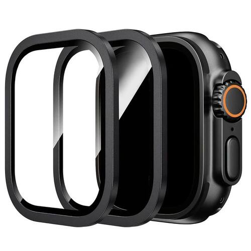 2pcs Aluminium Alloy Case+Tempered Glass for Apple Watch