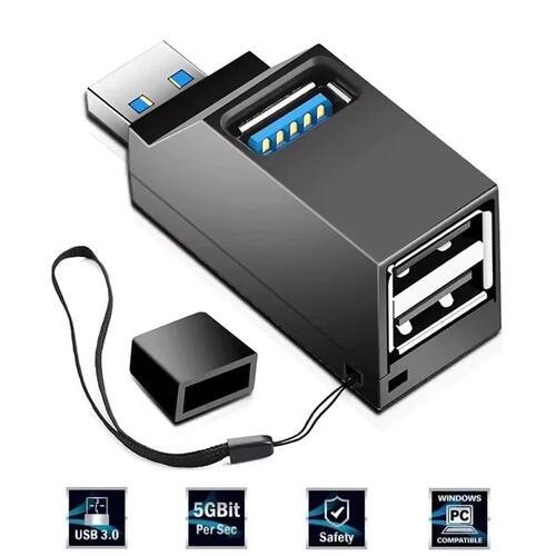 USB 3.0 Hub Adapter Extender Portable Splitter Box 1 to 3