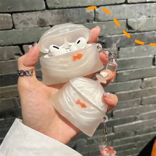 3D Garbage Bag Goldfish Cartoon Earphone Case for Airpods