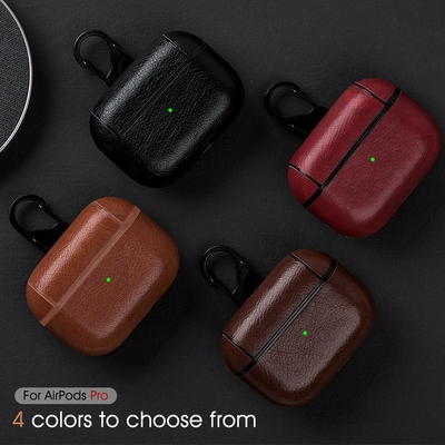 PU Leather Earphone Case For Apple AirPods Pro With Hook