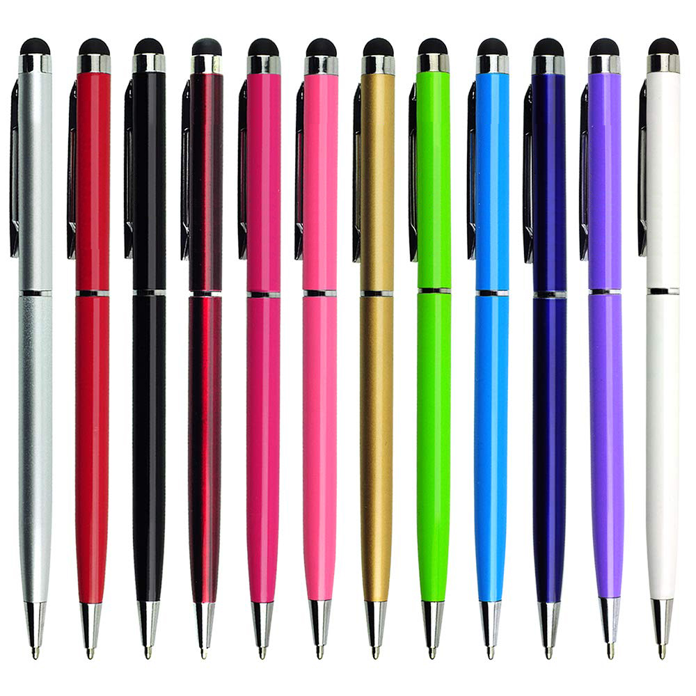 (10Pcs/Set) 2 In 1 Capacitive Pen Metal Coloful Touch