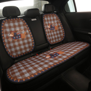 汽车坐垫四季通用冬季女士座垫新款网红座椅套半包三件套后座座套