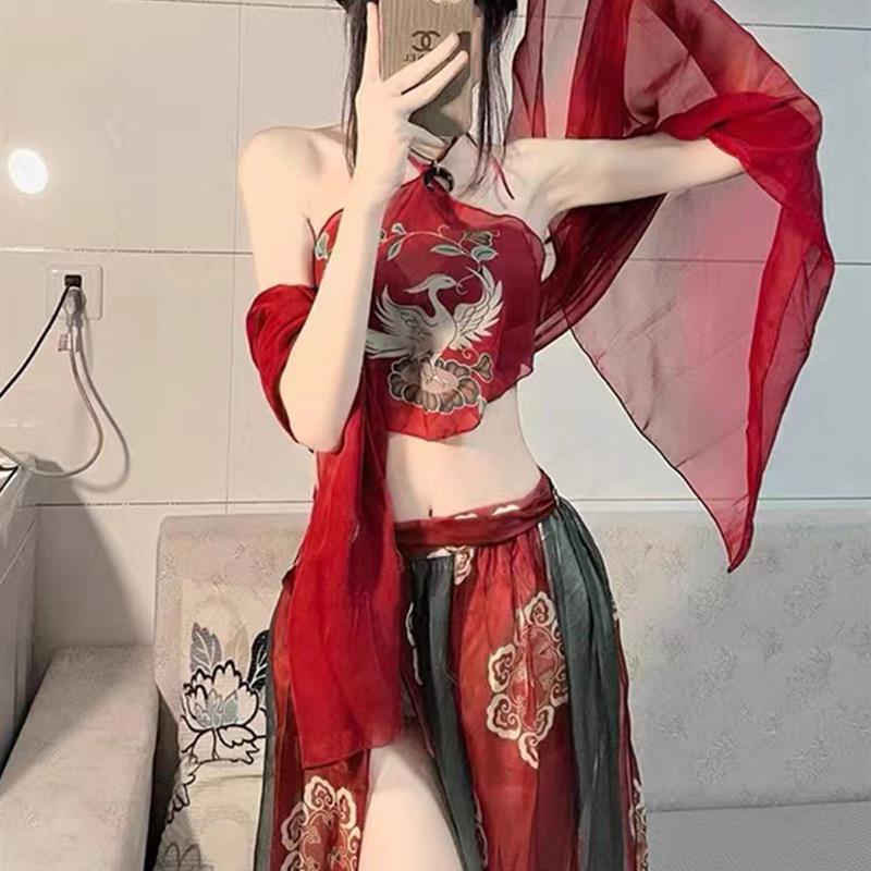 情趣汉服睡衣性感内衣暴露女装肚兜诱惑制服方便免脱床上纯欲qqny