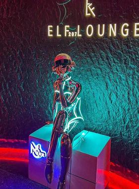 未来姬机械女神艺术雕塑人物落地摆件酒吧KTV潮流网红装饰空山基