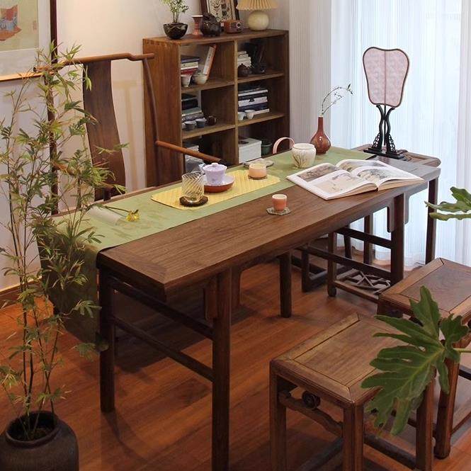 新中式实木茶台茶桌椅组合复古黑胡桃木客厅办公室书房茶室泡茶桌,住宅家具,家用茶台/茶桌,淘宝优惠券,粉丝福利购,淘宝优惠卷