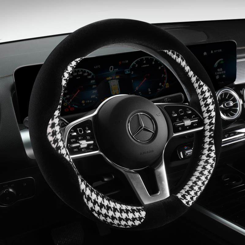 尼桑十四代轩逸奇骏逍客蓝鸟骐达冬季防滑方向盘套汽车把套短毛绒