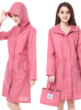 成人防水雨衣女款韩日版时尚学生防雨服上班出游轻薄风衣