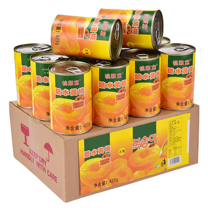 黄桃罐头正品整箱425g*12罐新鲜糖水果罐头砀山特产烘焙专用批发