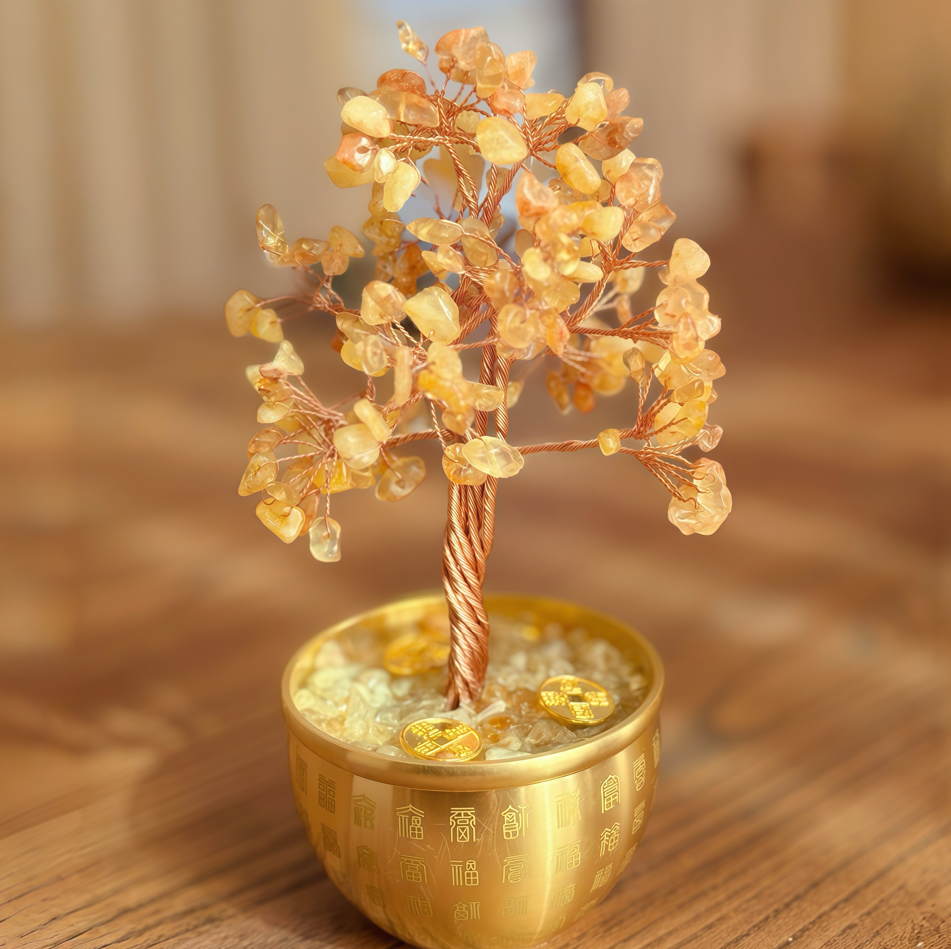 《百福·好运》天然水晶树桌面招财摆件幸运百福缸新年氛围礼物紫,家居饰品,桌面摆件,淘宝优惠券,粉丝福利购,淘宝优惠卷