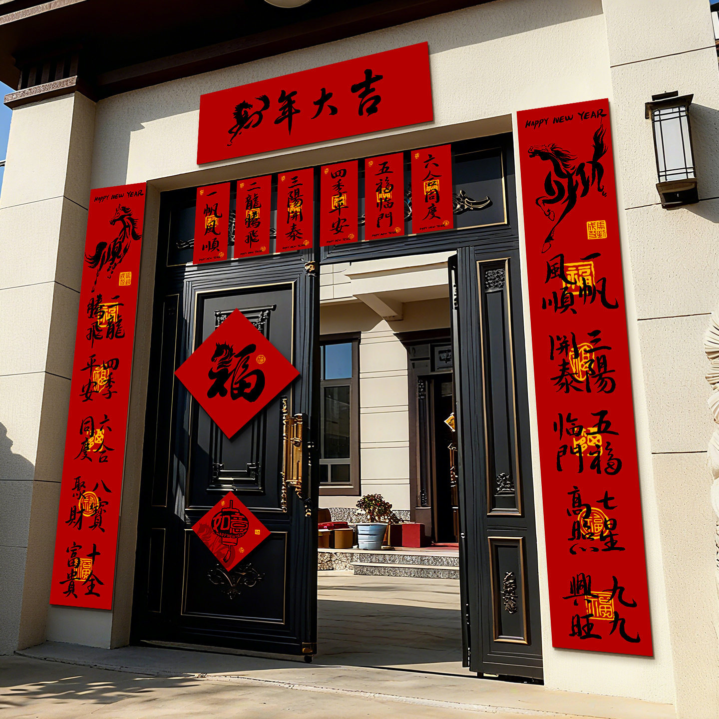 对联春联批货2026马年书法对联大礼包新年福字贴过年装饰大门布置,节庆用品/礼品,福字/窗花/窗贴,淘宝优惠券,粉丝福利购,淘宝优惠卷