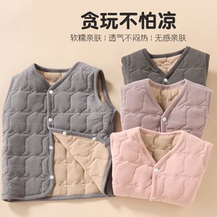 儿童马甲男童女童冬装加绒加厚校服神器打底保暖背心宝宝内穿坎肩