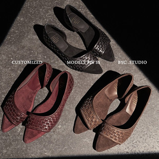 胶粘工艺羊皮其他拖鞋 牛筋 露趾方跟TPR