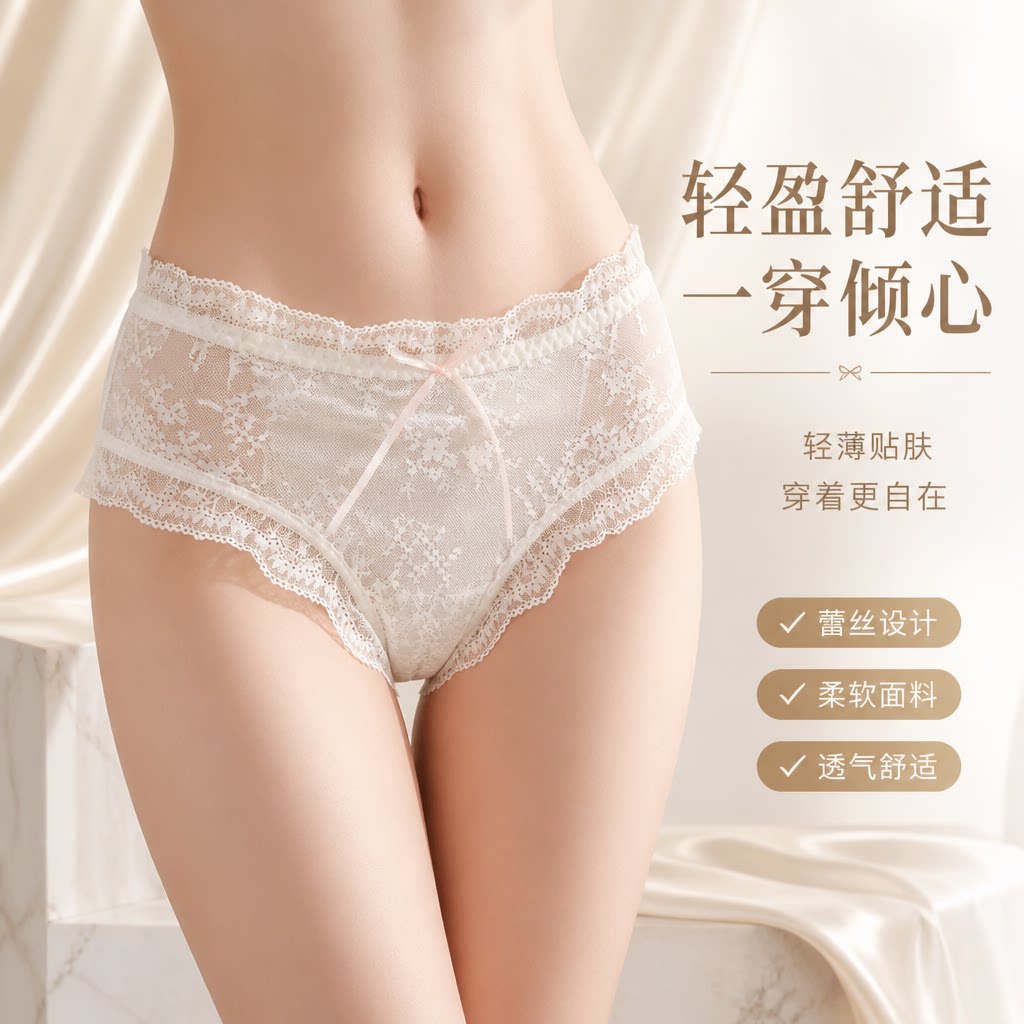 超薄冰丝无痕中腰速内裤