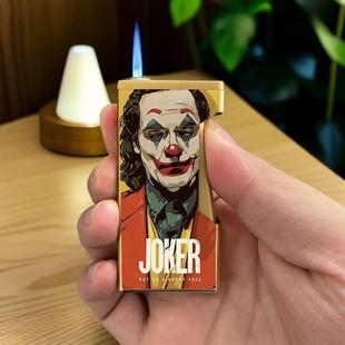 创意侧压金属充气打火机个性防风直冲男友个性礼物小丑潮牌金属款