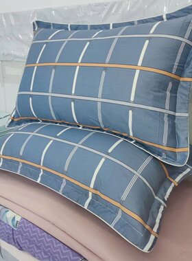 定制纯棉加厚斜纹四季款枕套单人枕头套全棉成人家用枕芯套一对装