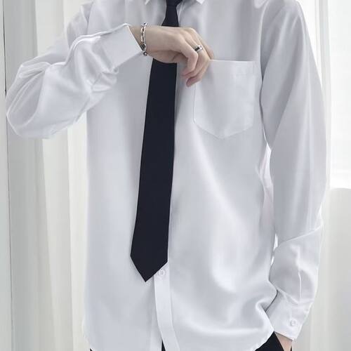 dk制服白色白衬衫短袖长