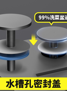 水槽孔密封盖枪灰色全铜装饰盖厨房洗菜盆洗碗池净水器皂液器孔盖