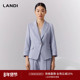 外套女夏新品 LANDI藕荷色高冷职场风一粒扣九分袖 收腰西装