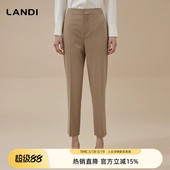 长裤 裤 LANDI卡其色通勤百搭职业西装 2024秋新品 复古美拉德