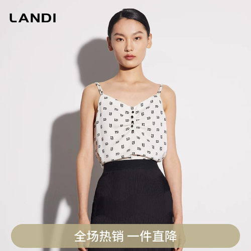 醋酸LD字母印花内搭吊带背心